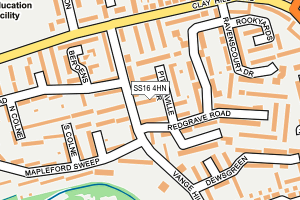 SS16 4HN map - OS OpenMap – Local (Ordnance Survey)