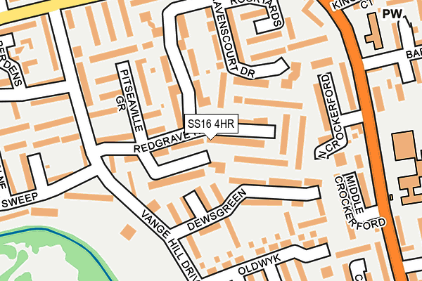 SS16 4HR map - OS OpenMap – Local (Ordnance Survey)
