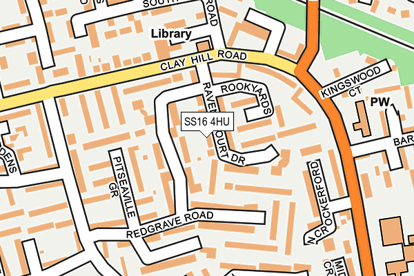 SS16 4HU map - OS OpenMap – Local (Ordnance Survey)