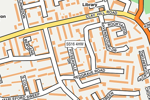 SS16 4HW map - OS OpenMap – Local (Ordnance Survey)