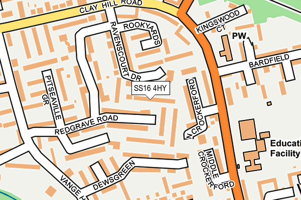SS16 4HY map - OS OpenMap – Local (Ordnance Survey)