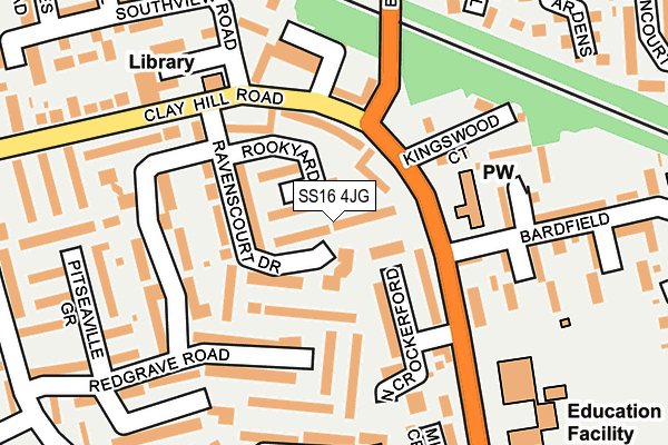 SS16 4JG map - OS OpenMap – Local (Ordnance Survey)
