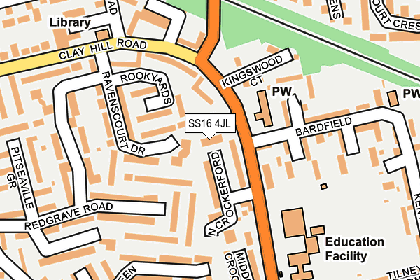 SS16 4JL map - OS OpenMap – Local (Ordnance Survey)