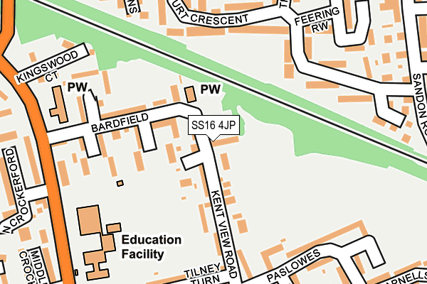 SS16 4JP map - OS OpenMap – Local (Ordnance Survey)