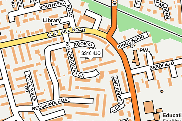 SS16 4JQ map - OS OpenMap – Local (Ordnance Survey)