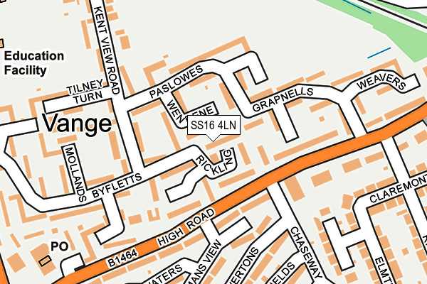 SS16 4LN map - OS OpenMap – Local (Ordnance Survey)