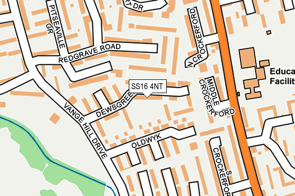 SS16 4NT map - OS OpenMap – Local (Ordnance Survey)