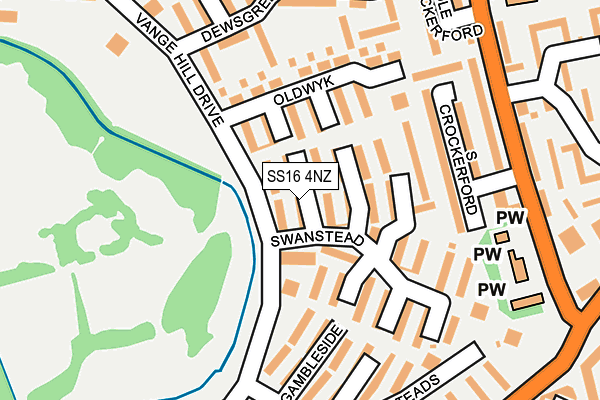 SS16 4NZ map - OS OpenMap – Local (Ordnance Survey)