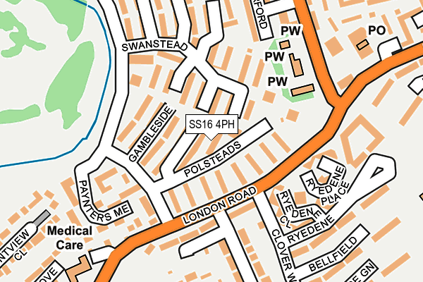 SS16 4PH map - OS OpenMap – Local (Ordnance Survey)