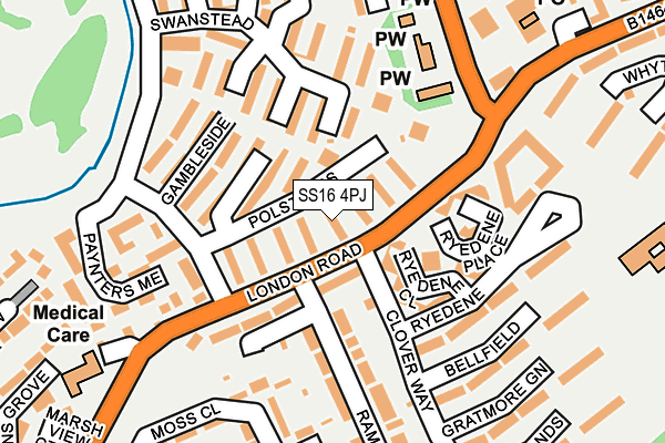 SS16 4PJ map - OS OpenMap – Local (Ordnance Survey)