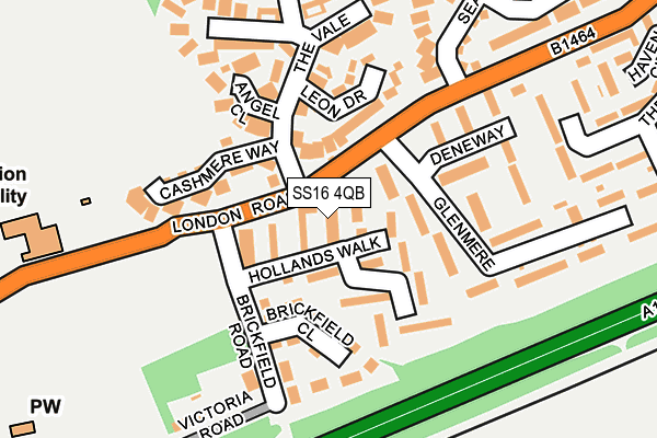 SS16 4QB map - OS OpenMap – Local (Ordnance Survey)