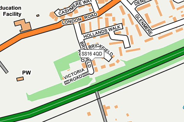 SS16 4QD map - OS OpenMap – Local (Ordnance Survey)