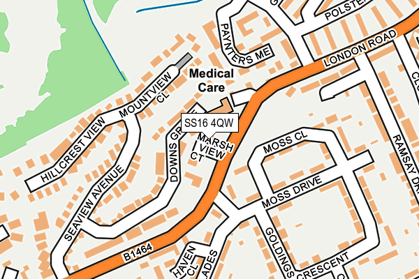 SS16 4QW map - OS OpenMap – Local (Ordnance Survey)