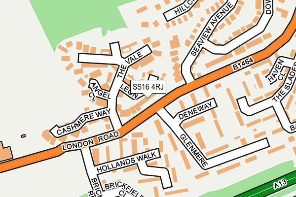 SS16 4RJ map - OS OpenMap – Local (Ordnance Survey)