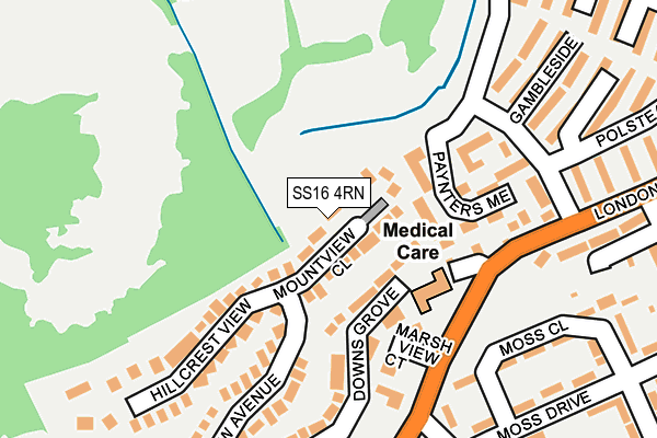 SS16 4RN map - OS OpenMap – Local (Ordnance Survey)