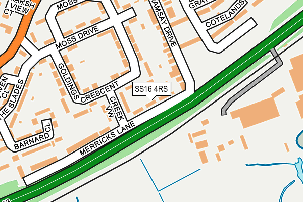 SS16 4RS map - OS OpenMap – Local (Ordnance Survey)