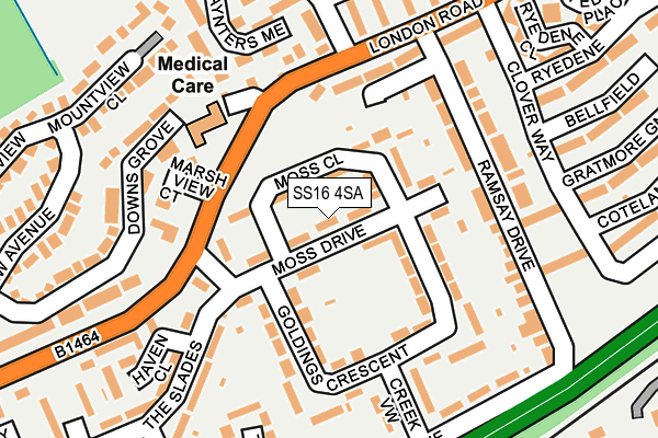 SS16 4SA map - OS OpenMap – Local (Ordnance Survey)