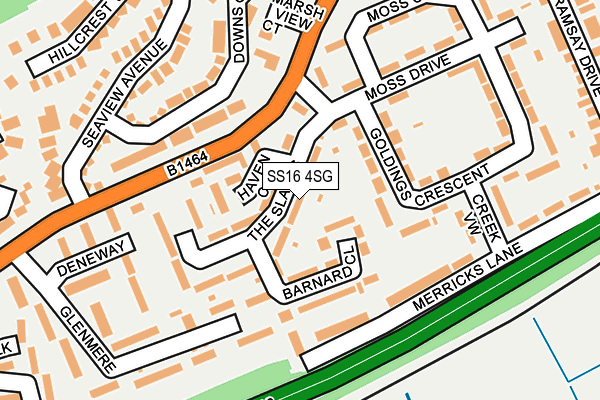 SS16 4SG map - OS OpenMap – Local (Ordnance Survey)