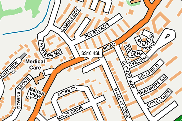 SS16 4SL map - OS OpenMap – Local (Ordnance Survey)
