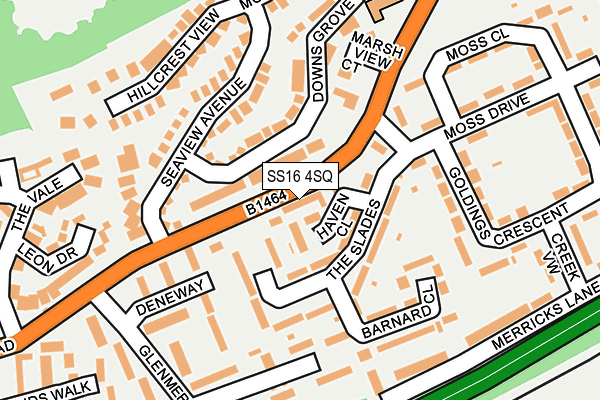 SS16 4SQ map - OS OpenMap – Local (Ordnance Survey)