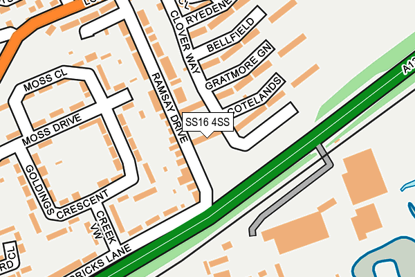 SS16 4SS map - OS OpenMap – Local (Ordnance Survey)
