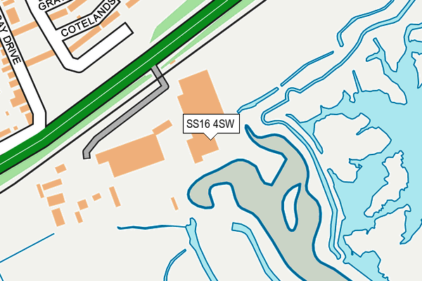 SS16 4SW map - OS OpenMap – Local (Ordnance Survey)