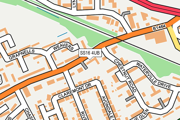 SS16 4UB map - OS OpenMap – Local (Ordnance Survey)
