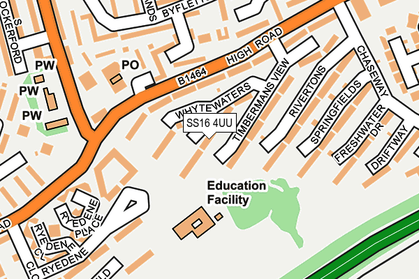 SS16 4UU map - OS OpenMap – Local (Ordnance Survey)