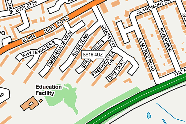 SS16 4UZ map - OS OpenMap – Local (Ordnance Survey)