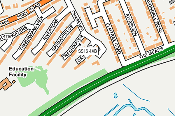 SS16 4XB map - OS OpenMap – Local (Ordnance Survey)