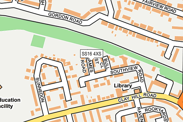 SS16 4XS map - OS OpenMap – Local (Ordnance Survey)