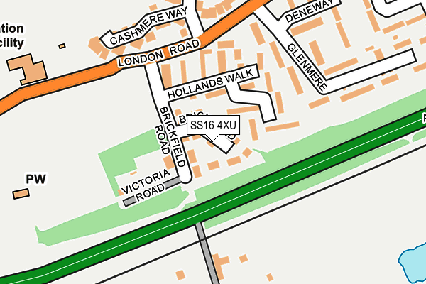 SS16 4XU map - OS OpenMap – Local (Ordnance Survey)