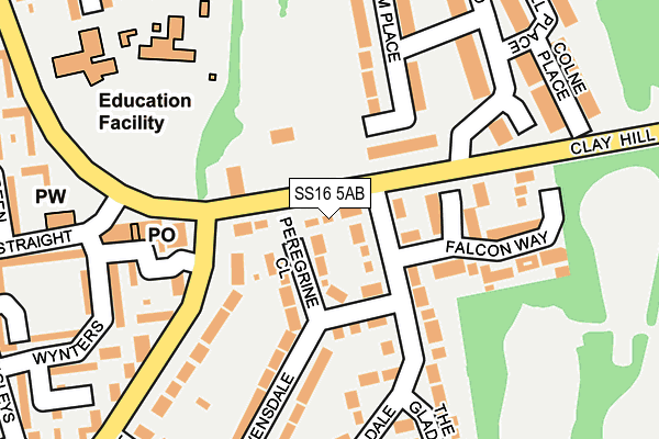 SS16 5AB map - OS OpenMap – Local (Ordnance Survey)