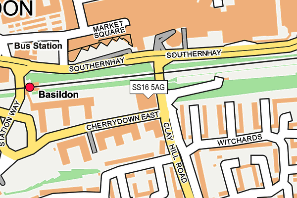 SS16 5AG map - OS OpenMap – Local (Ordnance Survey)