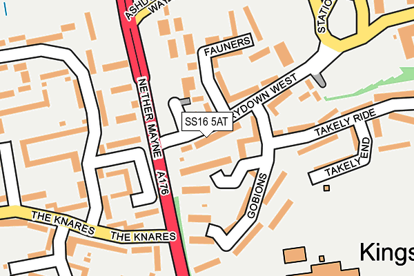 SS16 5AT map - OS OpenMap – Local (Ordnance Survey)