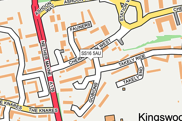 SS16 5AU map - OS OpenMap – Local (Ordnance Survey)