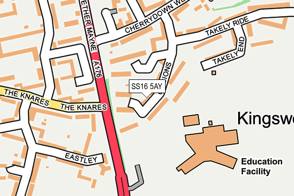 SS16 5AY map - OS OpenMap – Local (Ordnance Survey)