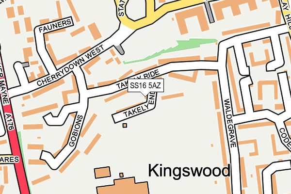 SS16 5AZ map - OS OpenMap – Local (Ordnance Survey)