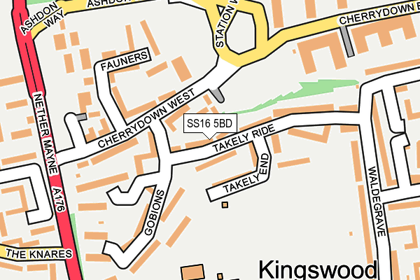 SS16 5BD map - OS OpenMap – Local (Ordnance Survey)