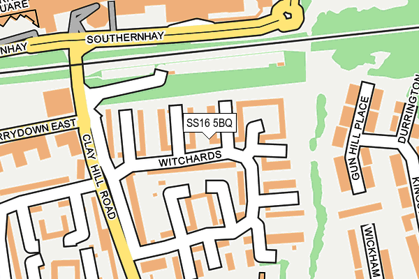 SS16 5BQ map - OS OpenMap – Local (Ordnance Survey)