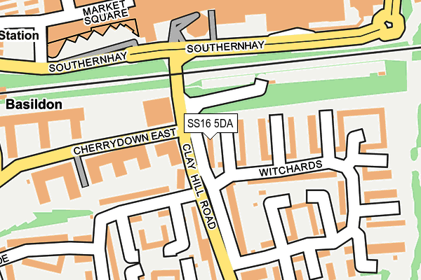 SS16 5DA map - OS OpenMap – Local (Ordnance Survey)