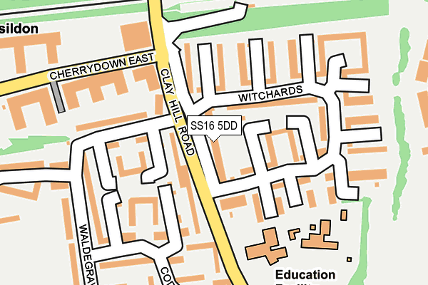 SS16 5DD map - OS OpenMap – Local (Ordnance Survey)