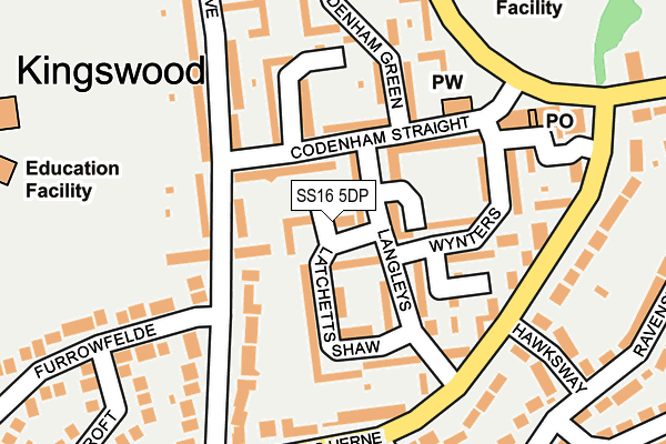 SS16 5DP map - OS OpenMap – Local (Ordnance Survey)