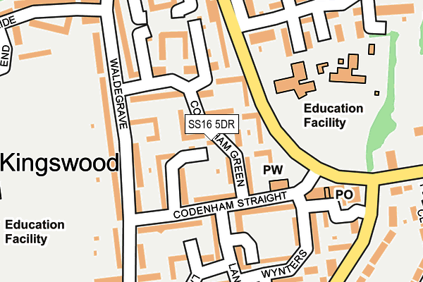 SS16 5DR map - OS OpenMap – Local (Ordnance Survey)