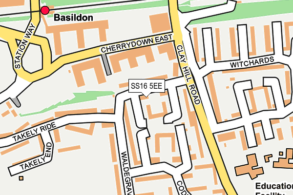 SS16 5EE map - OS OpenMap – Local (Ordnance Survey)