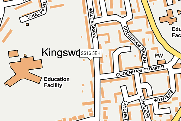 SS16 5EH map - OS OpenMap – Local (Ordnance Survey)