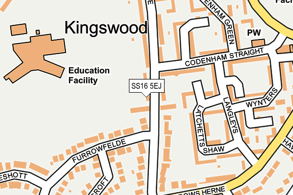 SS16 5EJ map - OS OpenMap – Local (Ordnance Survey)