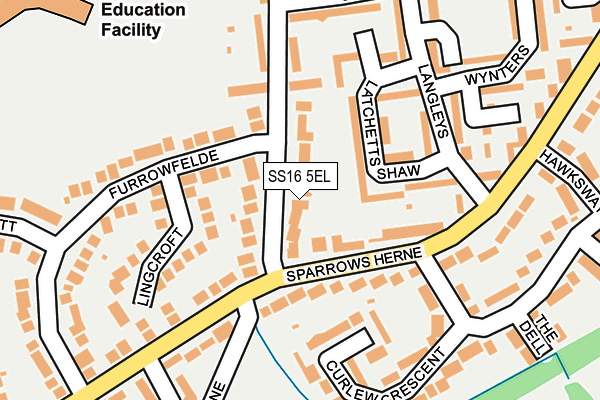 SS16 5EL map - OS OpenMap – Local (Ordnance Survey)