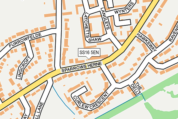 SS16 5EN map - OS OpenMap – Local (Ordnance Survey)