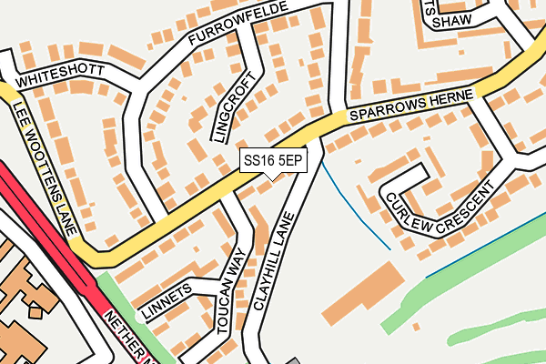 SS16 5EP map - OS OpenMap – Local (Ordnance Survey)